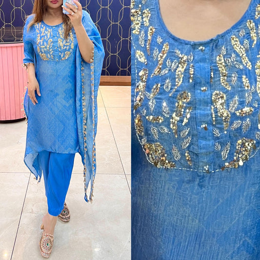3 PIECES KAFTAN WITH PANT SET 1319