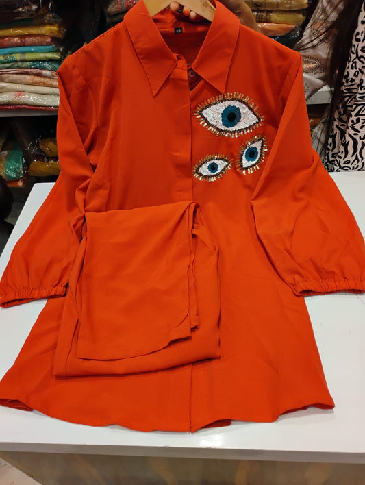 imported Fabric with beautiful embroidered cord-set SL-61