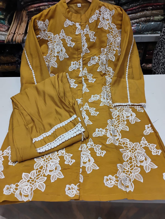 Imported Fabric with beautiful embroidered cord-set SL-63