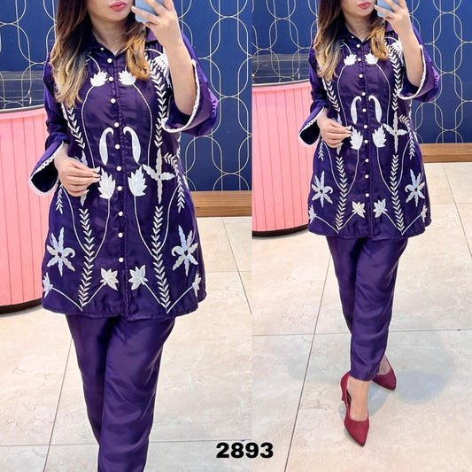 Imported Fabric with beautiful embroidered cord-set SL-65