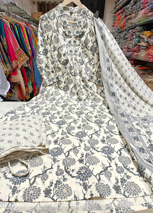 Pure cotton Designer A-Line Suit With Beautiful Embriodery & Handwork 1278